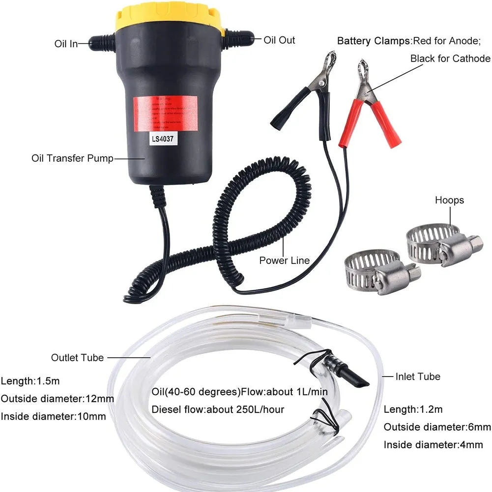 12v 24v Oil Change Pump Extractor Electric Self-priming Fuel Pump