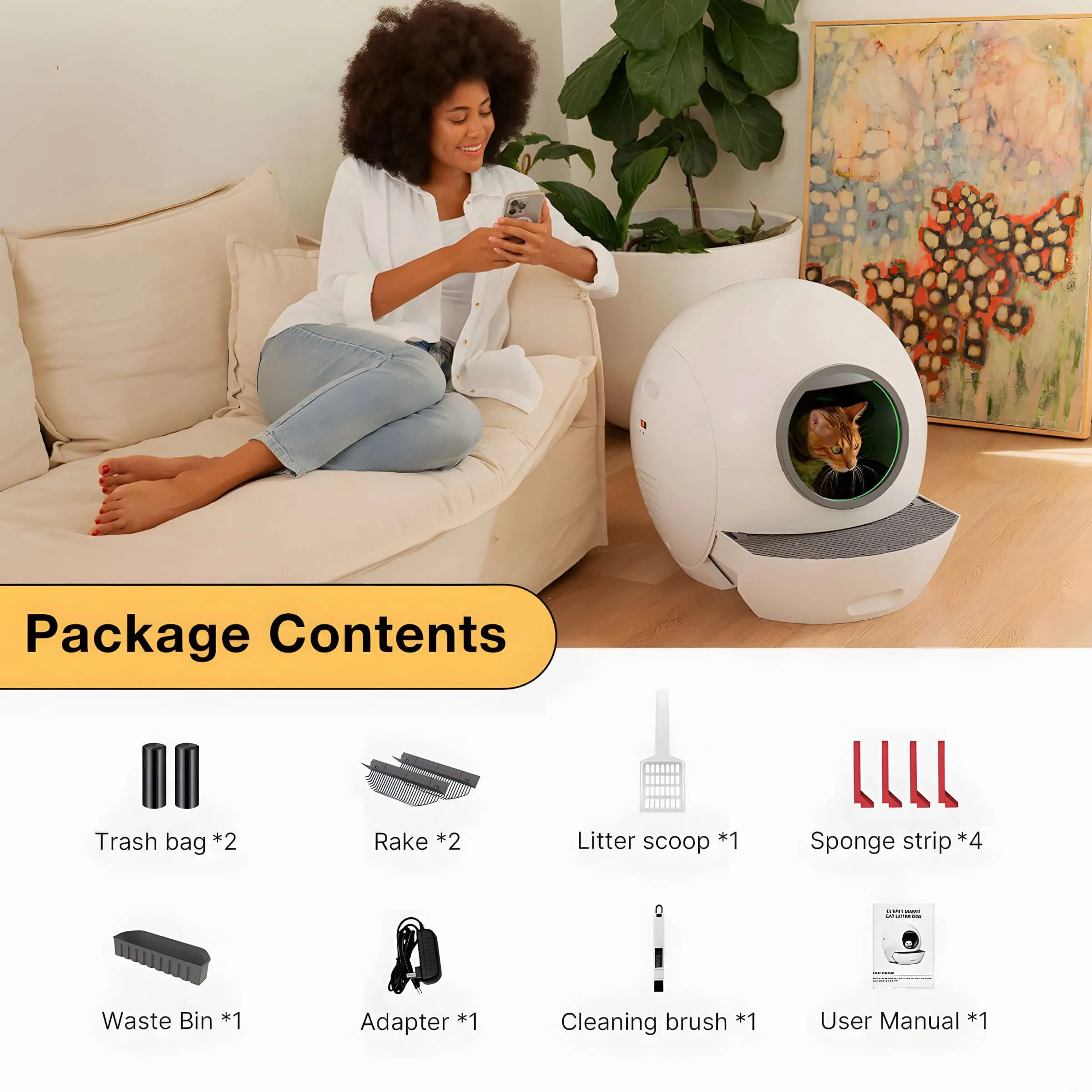 2✖ Els Pet Spaceship Self Cleaning Litter Box