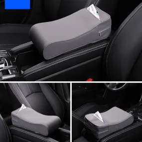 2-in-1 Car Armrest Pad Paper Tissue Holder Towel Box Central Arm