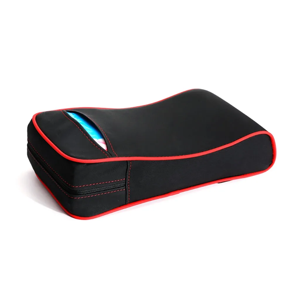2-in-1 Car Armrest Pad Paper Tissue Holder Towel Box Central Arm