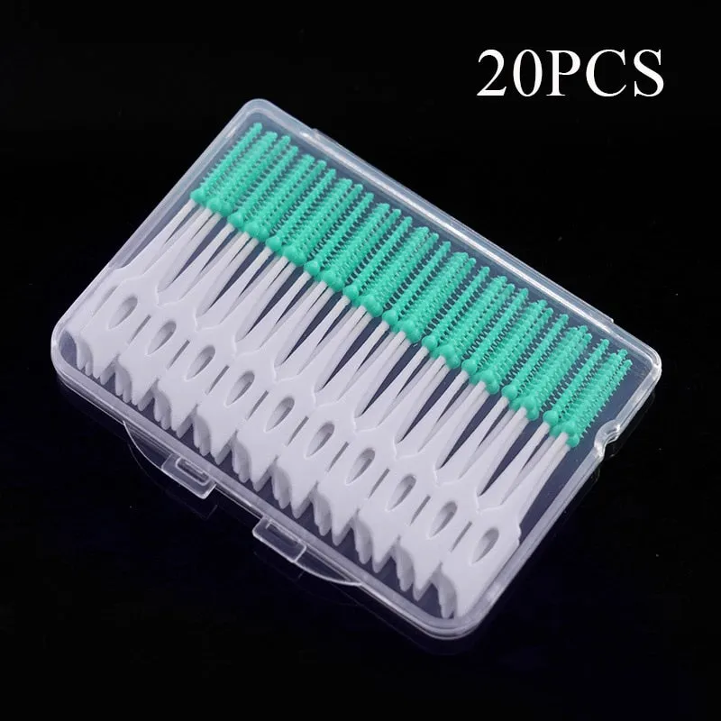 20/150Pcs Interdental Brush Soft Rubber Teeth Cleaning Tools Dental Cleaning Between Teeth Toothbrush Oral Hygiene Care Tool 0ral irrigator