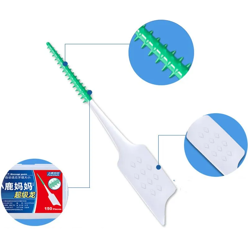 20/150Pcs Interdental Brush Soft Rubber Teeth Cleaning Tools Dental Cleaning Between Teeth Toothbrush Oral Hygiene Care Tool 0ral irrigator