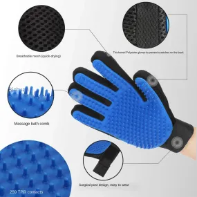 259 Encrypted Pet Cleaning Gloves - Silicone Anti-Biting Massage Gloves for Bathing and Grooming Cats