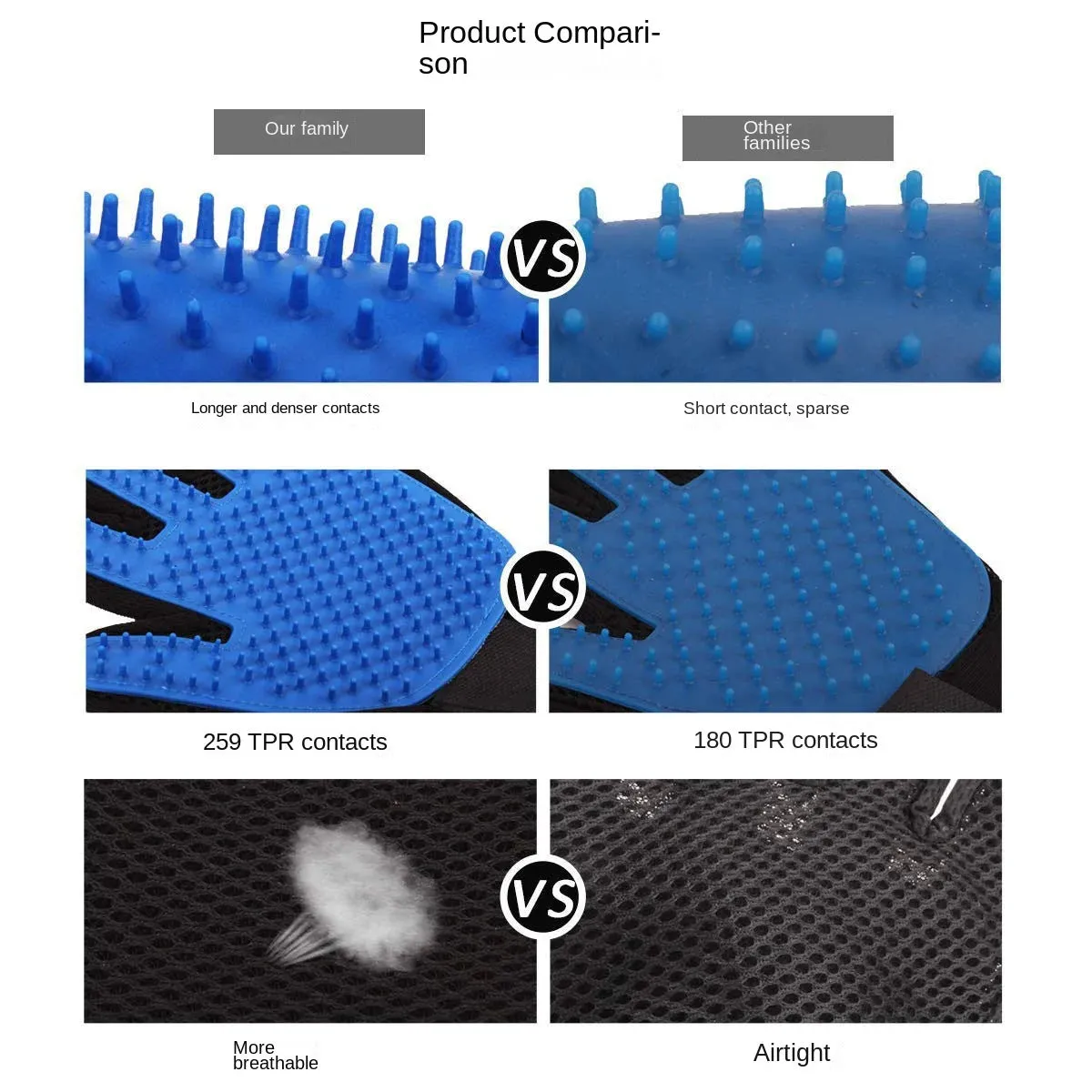259 Encrypted Pet Cleaning Gloves - Silicone Anti-Biting Massage Gloves for Bathing and Grooming Cats