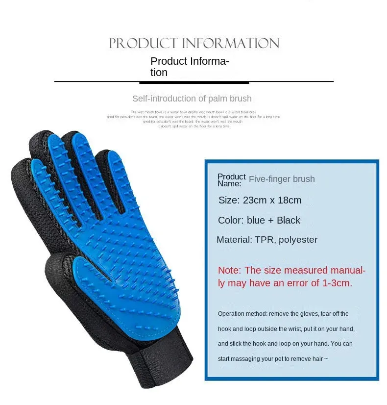 259 Encrypted Pet Cleaning Gloves - Silicone Anti-Biting Massage Gloves for Bathing and Grooming Cats