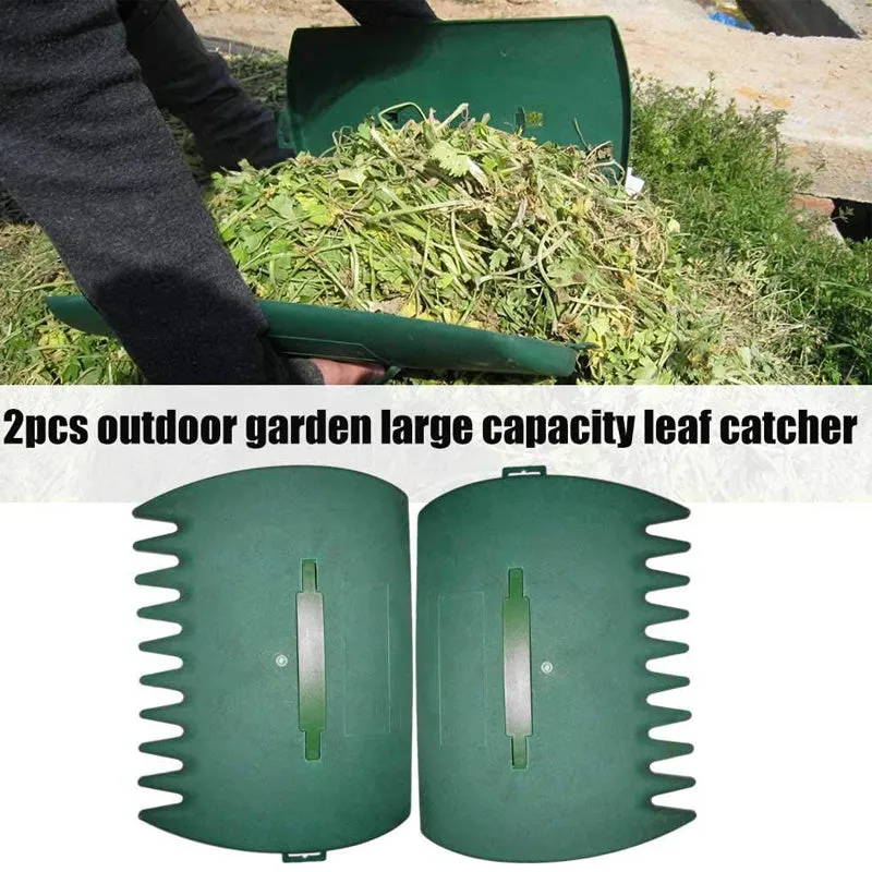 2pcs Plastic Grass Hand Leaf Rakes Garden And Yard Leaf Scoops