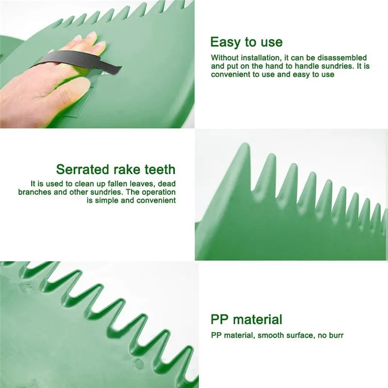 2pcs Plastic Grass Hand Leaf Rakes Garden And Yard Leaf Scoops
