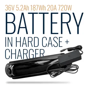 36v 5.2Ah 187Ah Battery in Protective Case   Charger Combo