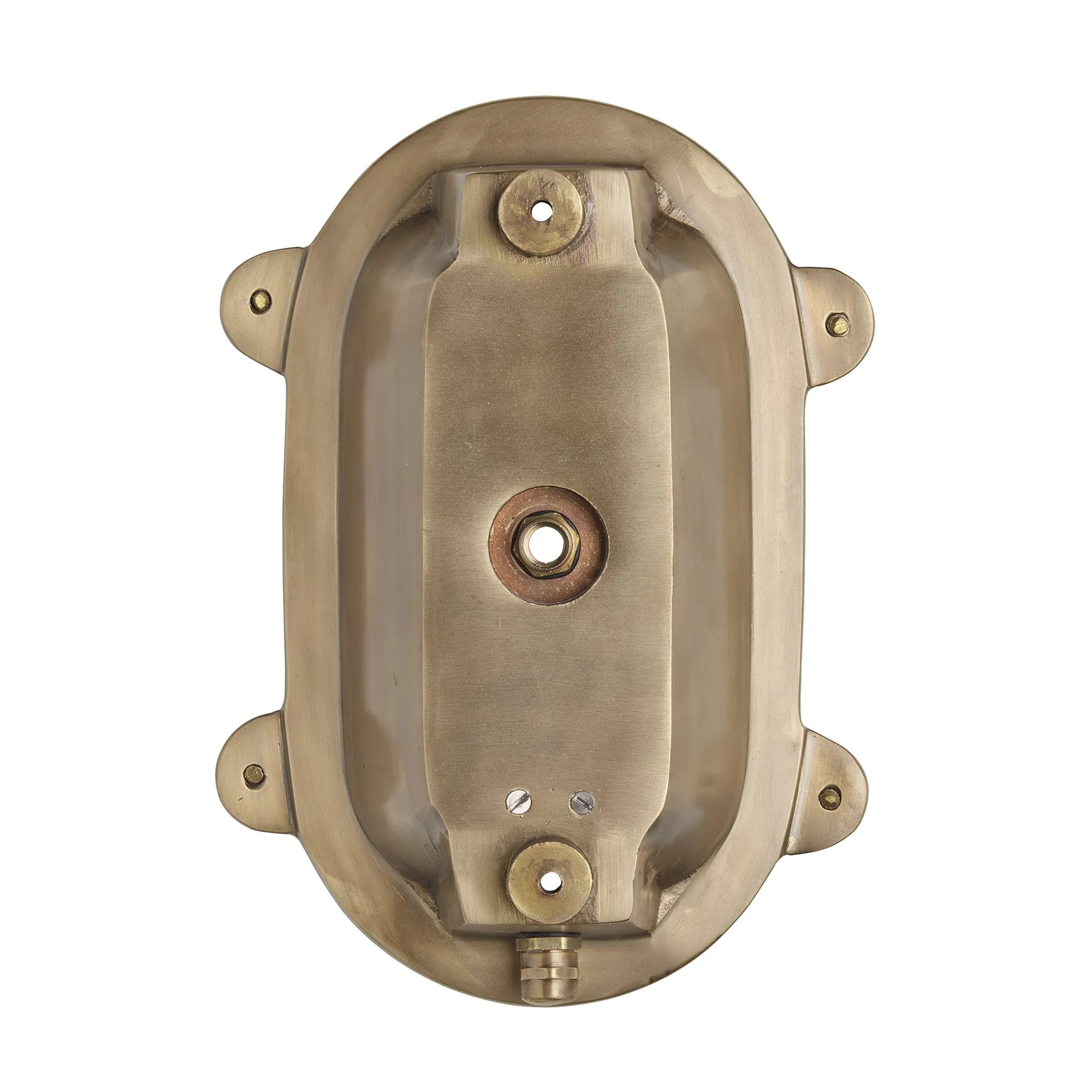 6 Inch Solid Brass Bulkhead Outdoor & Bathroom Oval Wall Light with Versatile Side & Rear Wiring Options