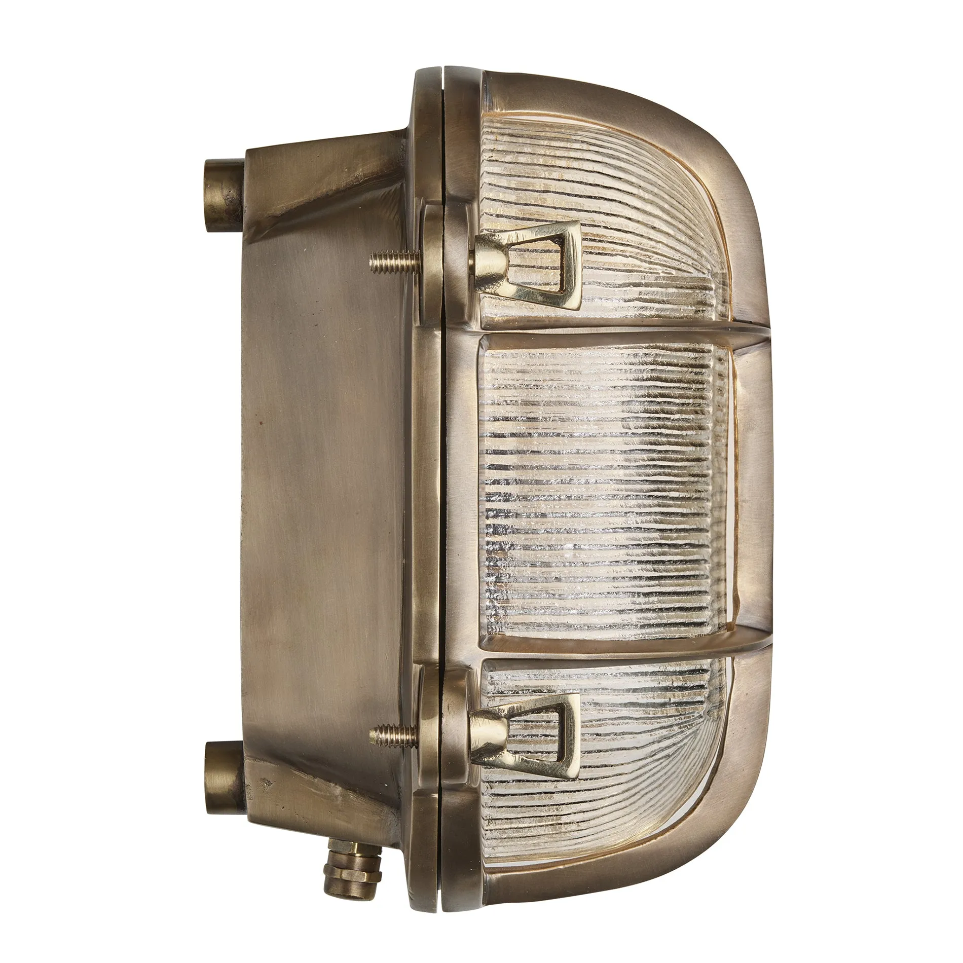 6 Inch Solid Brass Bulkhead Outdoor & Bathroom Oval Wall Light with Versatile Side & Rear Wiring Options