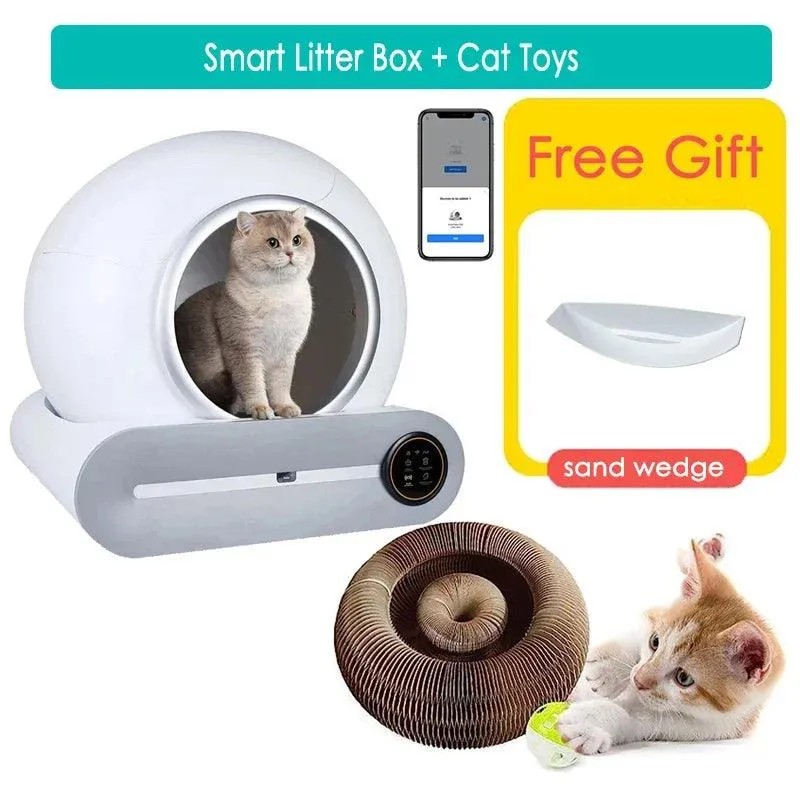65L Smart Cat Litter Box Self-Cleaning Pet Toilet