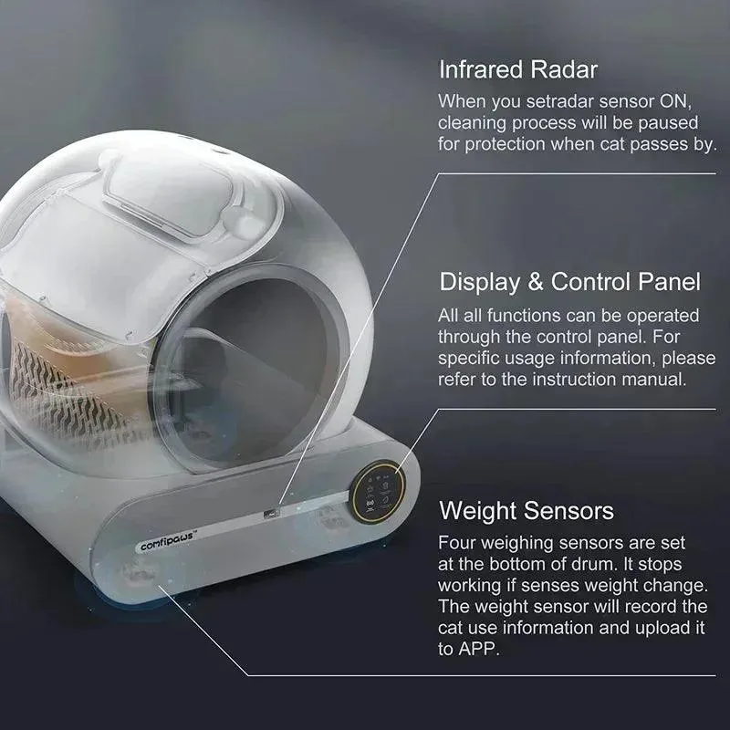 65L Smart Cat Litter Box Self-Cleaning Pet Toilet