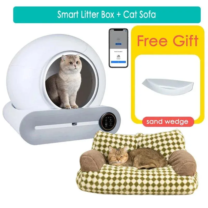 65L Smart Cat Litter Box Self-Cleaning Pet Toilet