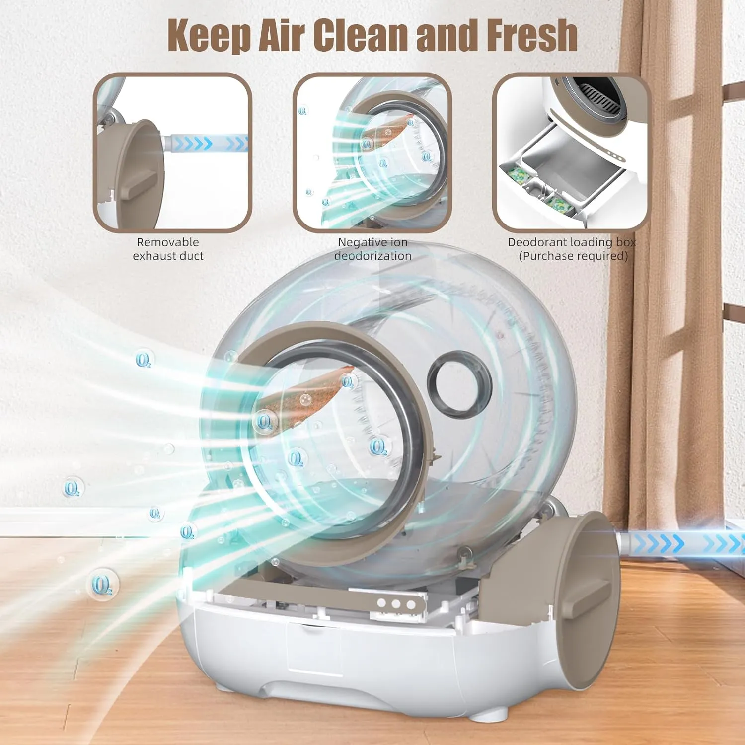 70L 10L Automatic Cat Litter Box Self Cleaning for Multi Cats, Support 5G/Anti-Pinch/Health Monitoring/Odor-Removal