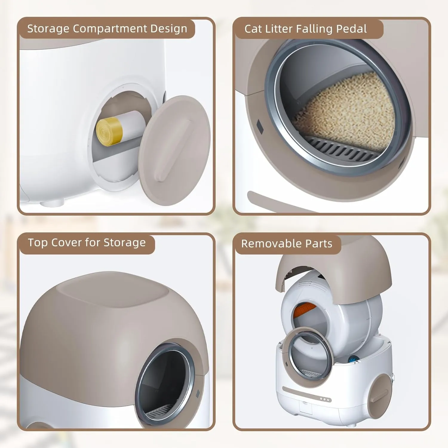 70L 10L Automatic Cat Litter Box Self Cleaning for Multi Cats, Support 5G/Anti-Pinch/Health Monitoring/Odor-Removal