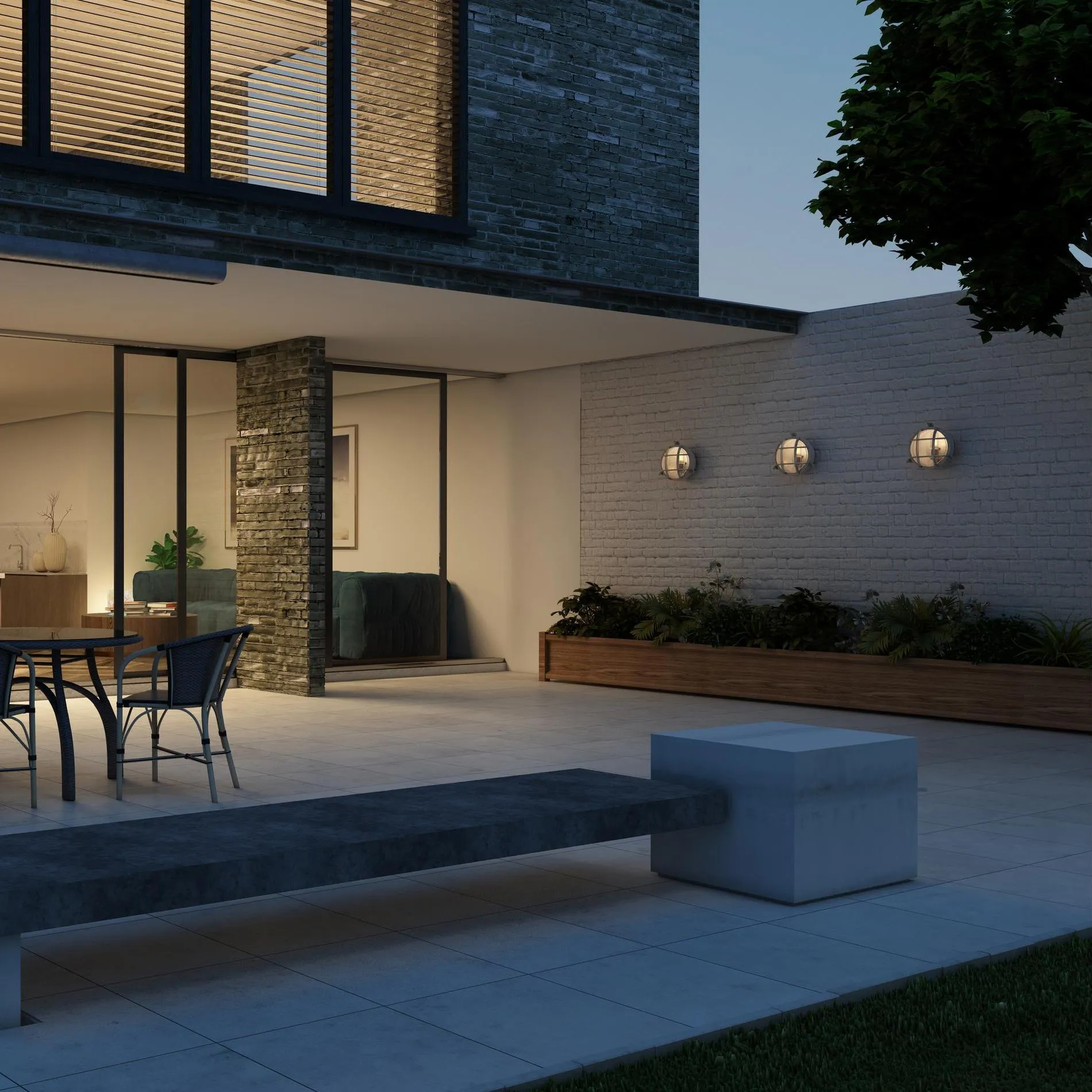 8 Inch Gunmetal Bulkhead Outdoor & Bathroom Round Wall Light with Versatile Side & Rear Wiring Options