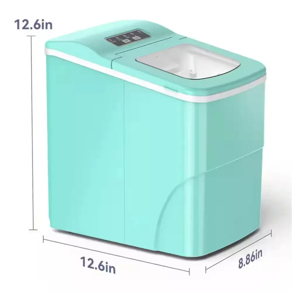 8.86 In. 26 Lbs. Daily Production Bullet Ice Portable Countertop Ice Maker, 9 Bullet Ice Cubes Ready in 8 Mins in Green