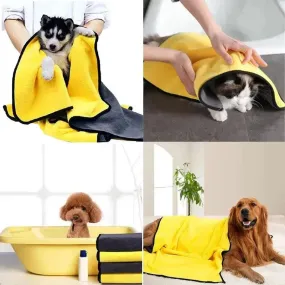 Absorbent Pet Towels - Quick Drying & Versatile for Dogs & Cats