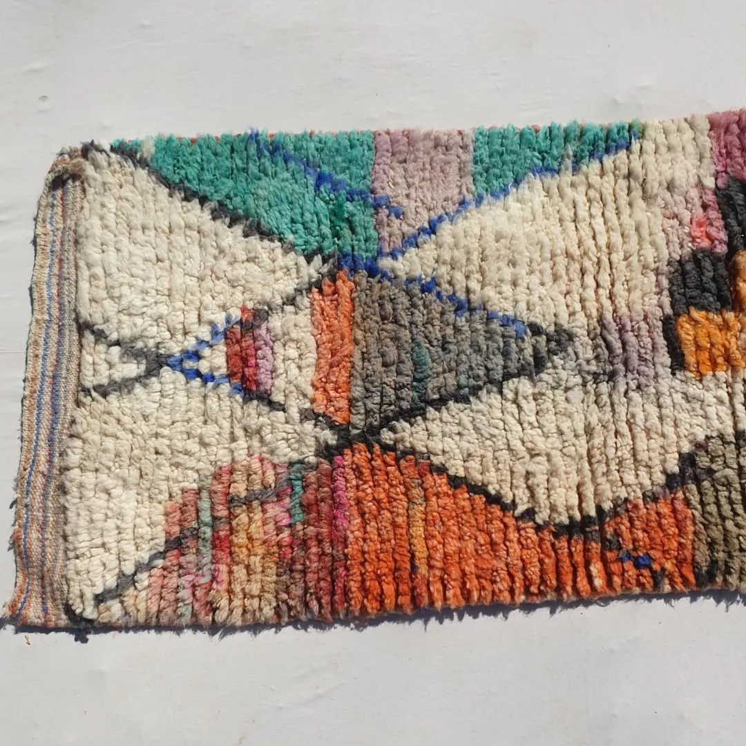 Achka Runner | Moroccan Hallway Runner Berber Boujad | 2'30x9'80 ft | 70x299 cm