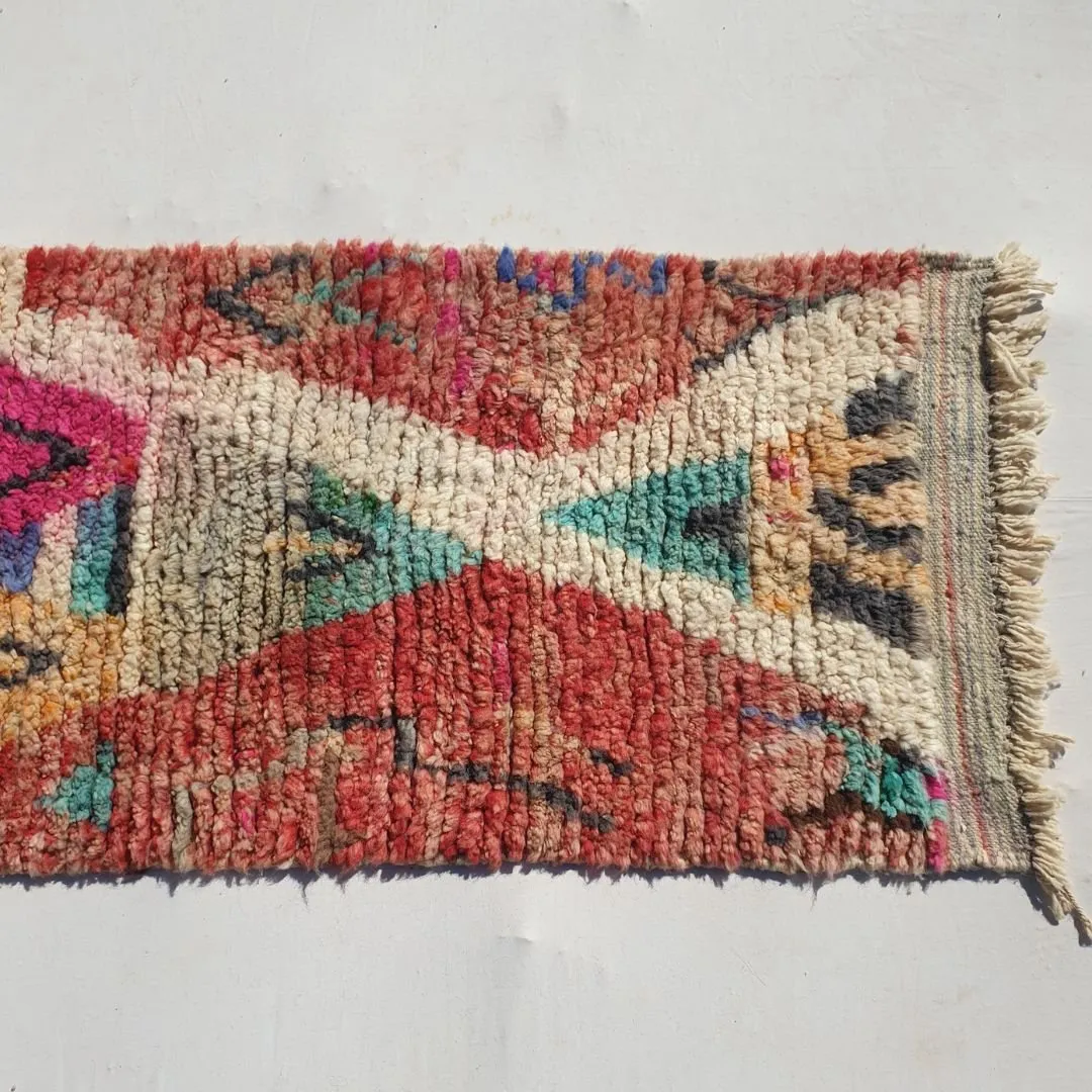 Achka Runner | Moroccan Hallway Runner Berber Boujad | 2'30x9'80 ft | 70x299 cm