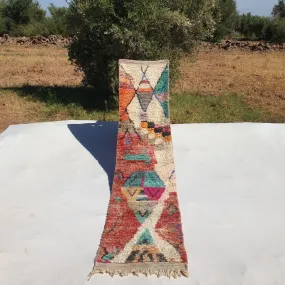 Achka Runner | Moroccan Hallway Runner Berber Boujad | 2'30x9'80 ft | 70x299 cm
