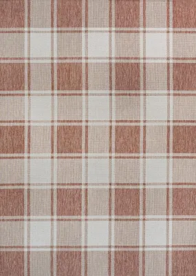 Acrylic Traditional Farmhouse Bold Gingham Indoor/Outdoor Area Rug