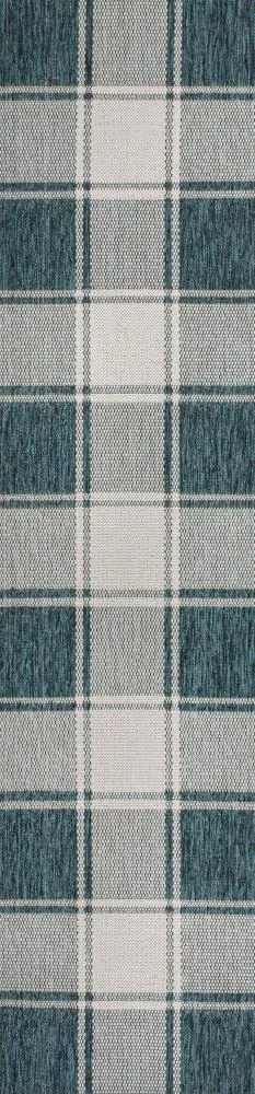 Acrylic Traditional Farmhouse Bold Gingham Indoor/Outdoor Area Rug