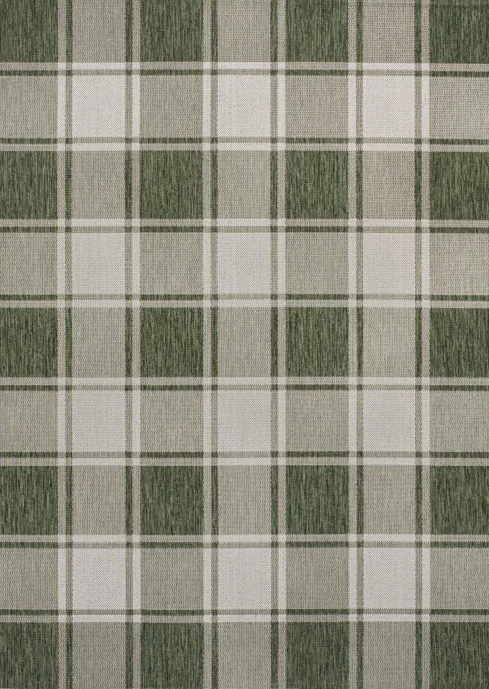 Acrylic Traditional Farmhouse Bold Gingham Indoor/Outdoor Area Rug