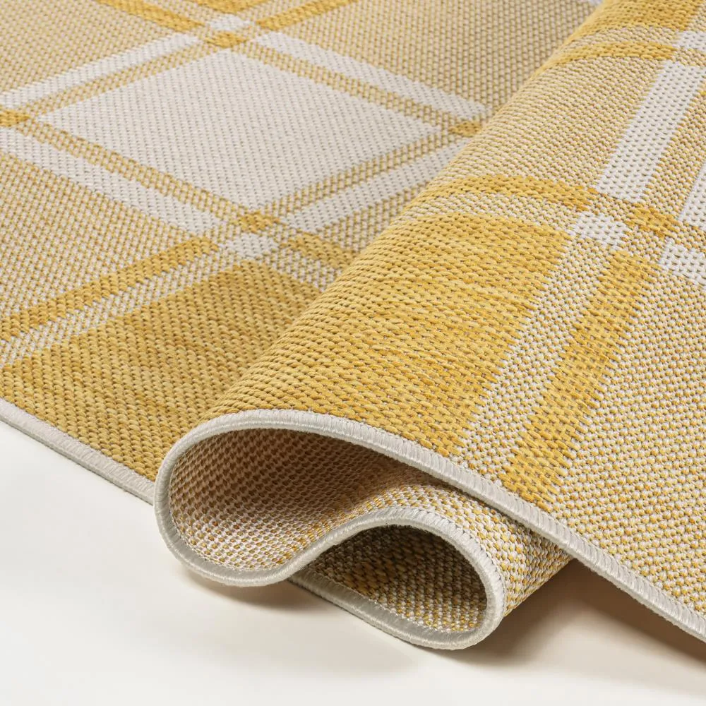 Acrylic Traditional Farmhouse Bold Gingham Indoor/Outdoor Area Rug