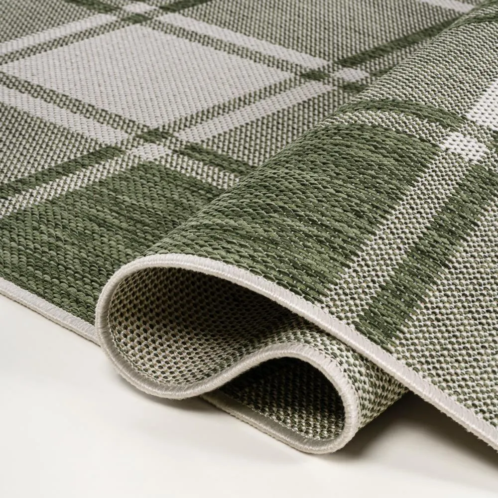 Acrylic Traditional Farmhouse Bold Gingham Indoor/Outdoor Area Rug