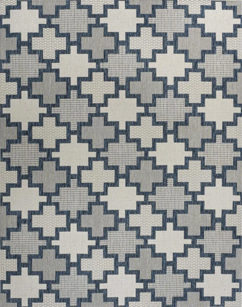 Alfresco Modern Geometric Tile Pattern Indoor/Outdoor Area Rug