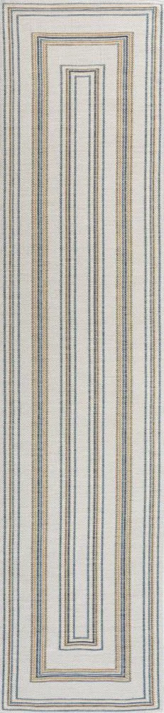 Always Classic Nautical Mitre Stripe Reversible Machine-Washable Indoor/Outdoor Area Rug