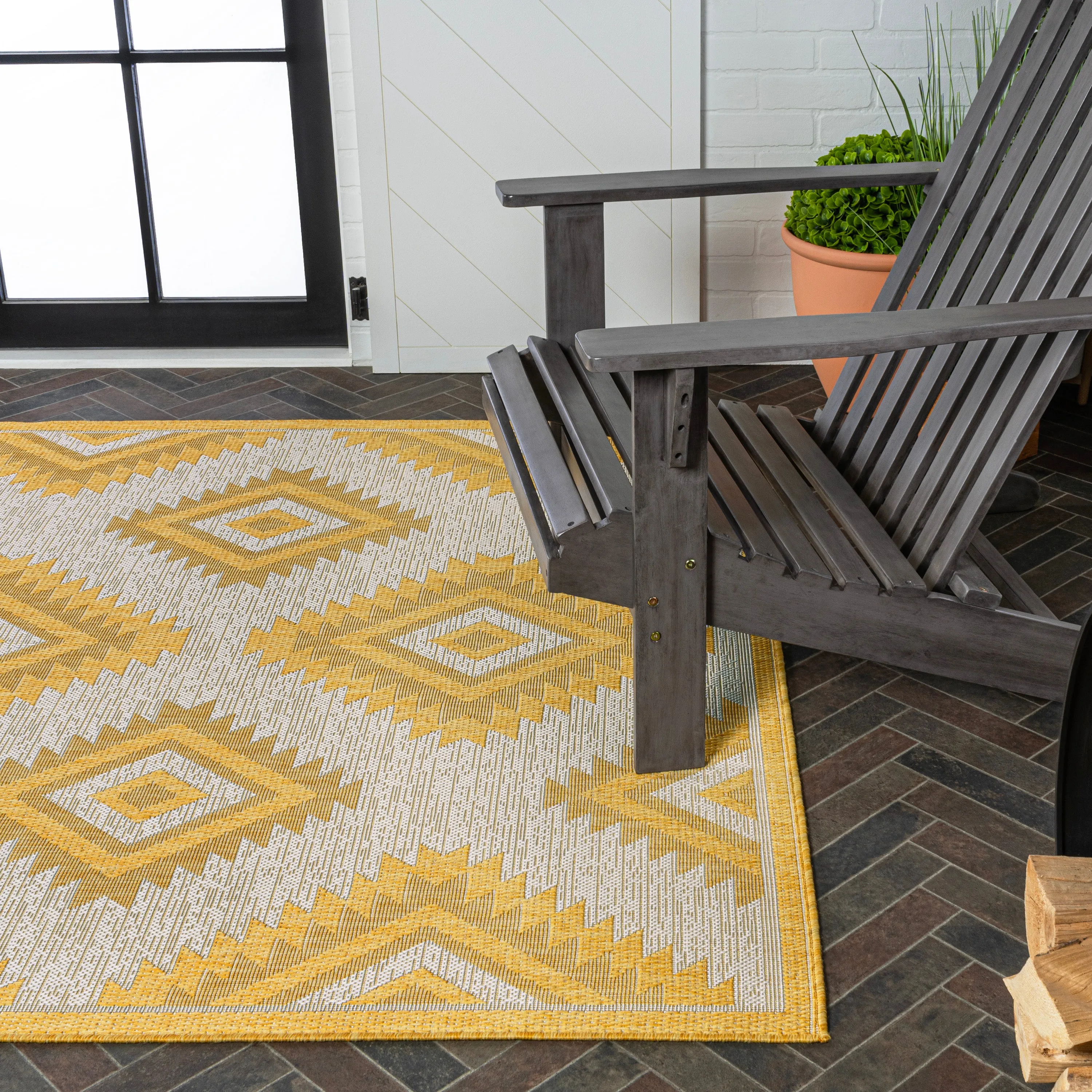 Antique Geometric Moroccan Diamond Indoor/Outdoor Area Rug