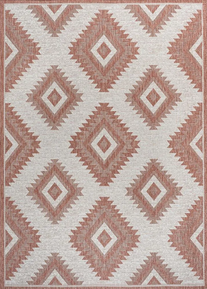 Antique Geometric Moroccan Diamond Indoor/Outdoor Area Rug