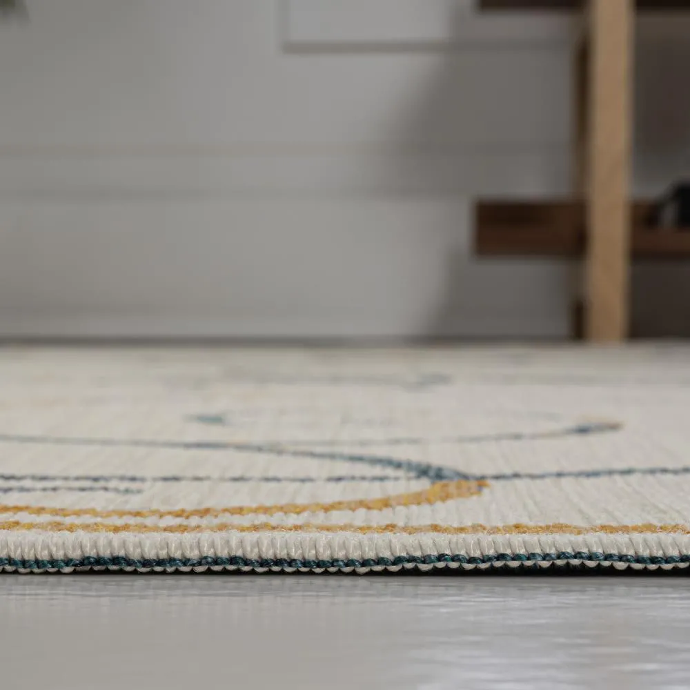 Ariadne Classic Cottage Filigree Scroll Reversible Machine-Washable Indoor/Outdoor Area Rug