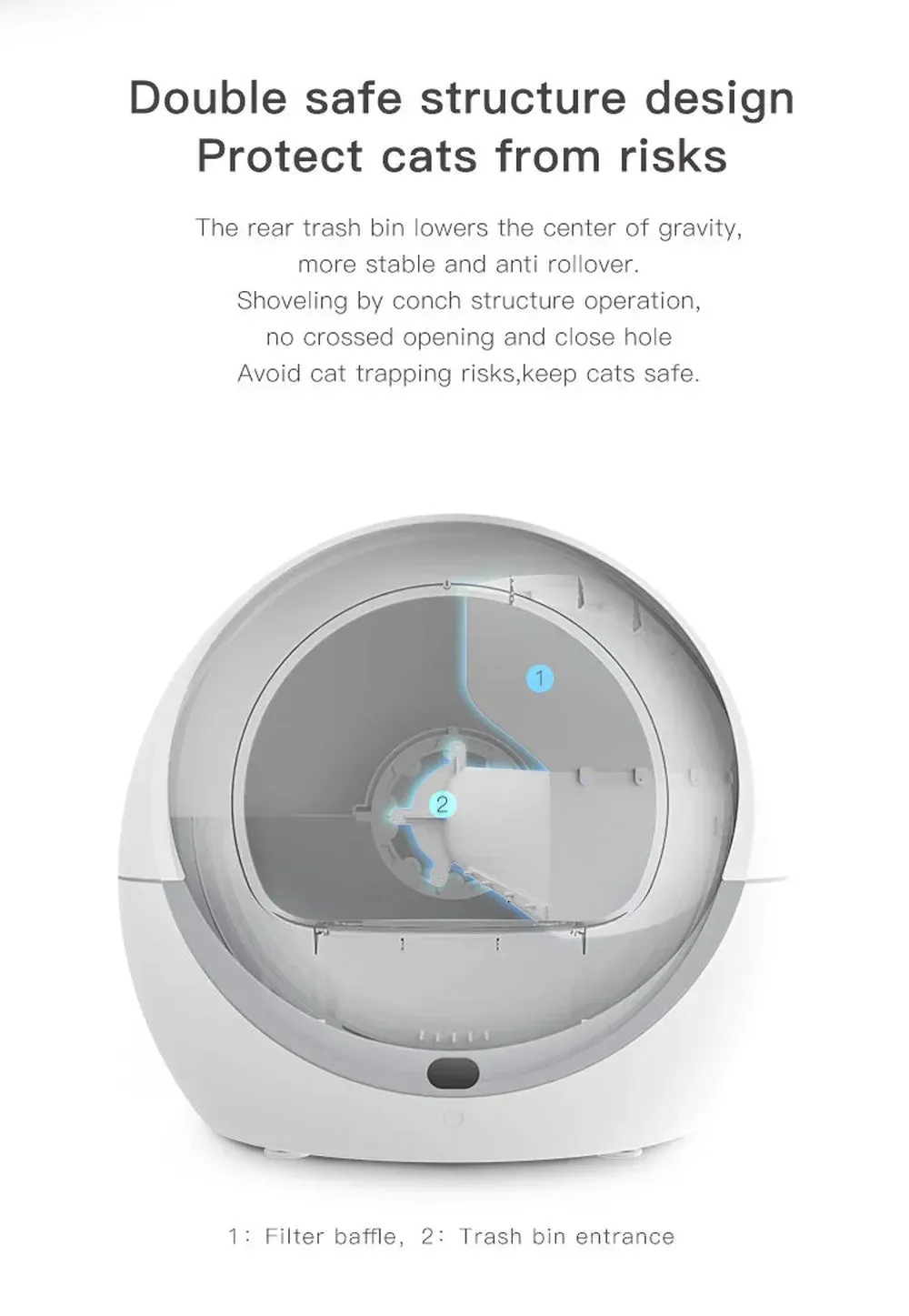 Automatic Cat Litter Box - Smart Self Washing Self Flushing Cat Tray Toilet Litter Bedpan Enclosed Inteligent Luxury Pet Washroom