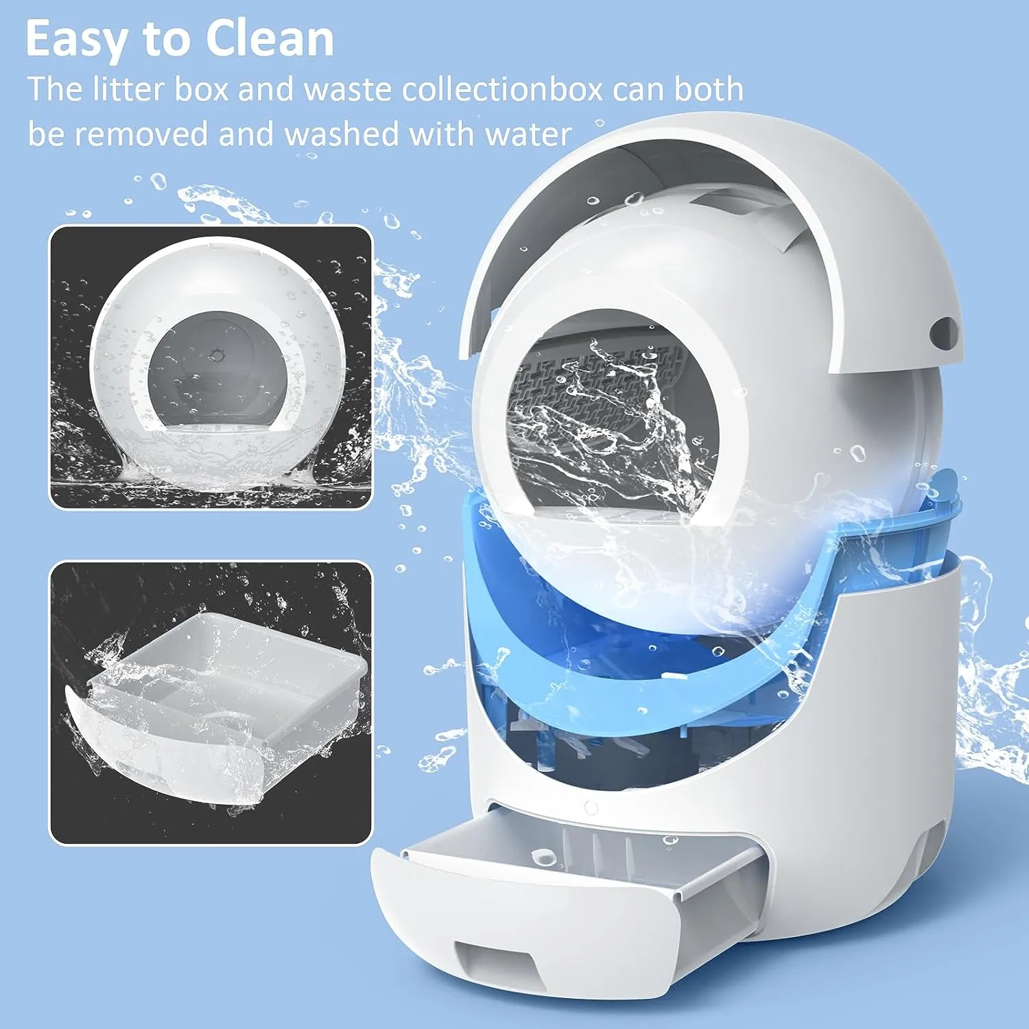 Automatic Cat Litter Box with APP Control, Self Cleaning Smart Litter Box for Multi Cats