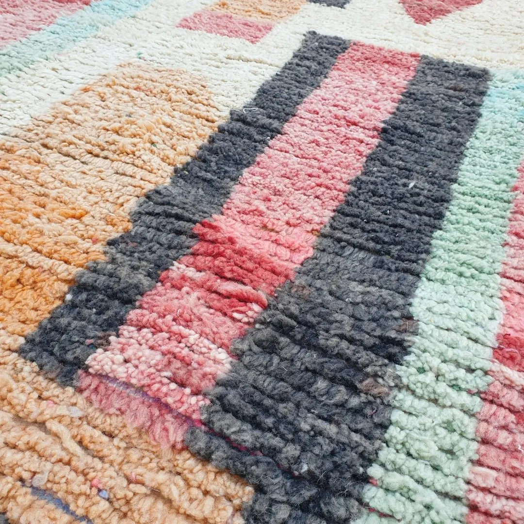 Bakhra | Moroccan Rug 9x12 Large Boujad | Colorful Authentic Handmade Berber Carpet | 9'81 x 12'76 Ft | 300x390 cm