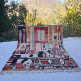 Bakhra | Moroccan Rug 9x12 Large Boujad | Colorful Authentic Handmade Berber Carpet | 9'81 x 12'76 Ft | 300x390 cm