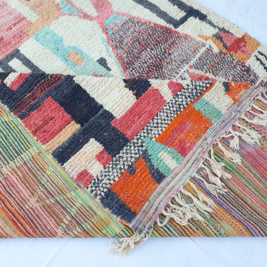 Bakhra | Moroccan Rug 9x12 Large Boujad | Colorful Authentic Handmade Berber Carpet | 9'81 x 12'76 Ft | 300x390 cm