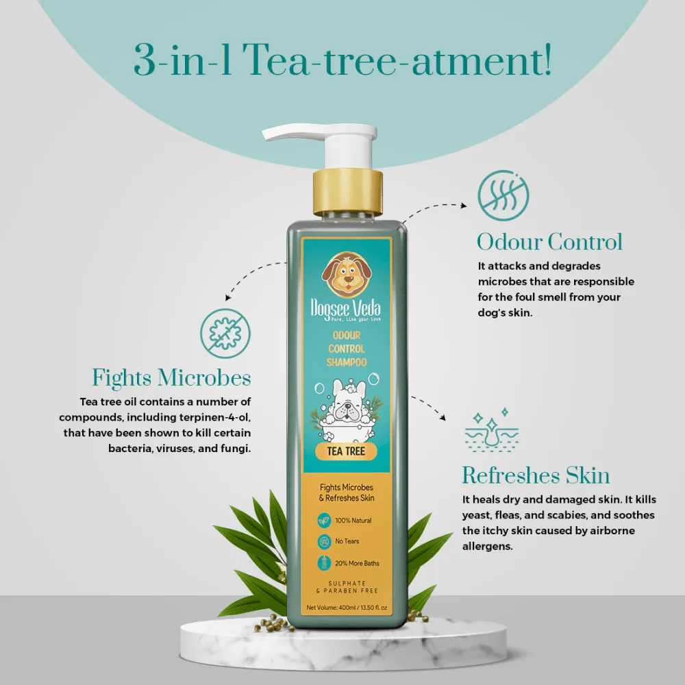 Basil Printed Leash , Aeolus Super Dry Absorption Towels and Dogsee Veda Odour Control Tea Tree Shampoo for Dogs Combo