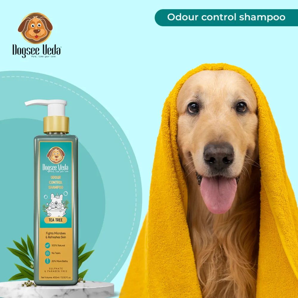Basil Printed Leash , Aeolus Super Dry Absorption Towels and Dogsee Veda Odour Control Tea Tree Shampoo for Dogs Combo