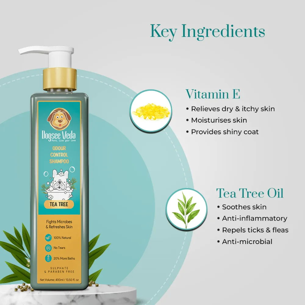 Basil Printed Leash , Aeolus Super Dry Absorption Towels and Dogsee Veda Odour Control Tea Tree Shampoo for Dogs Combo