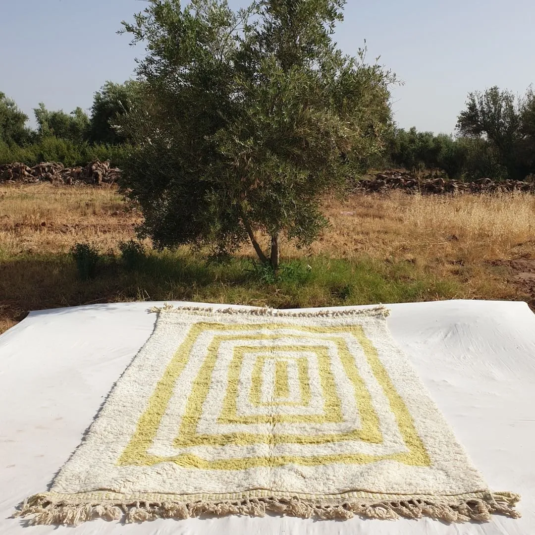 Biria | Beni Ourain 6x10 Moroccan Rug Ultra Soft | Handmade Berber Wool Carpet | 6'89x10'24 Ft | 210x312 cm