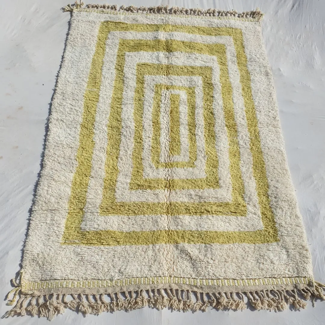 Biria | Beni Ourain 6x10 Moroccan Rug Ultra Soft | Handmade Berber Wool Carpet | 6'89x10'24 Ft | 210x312 cm