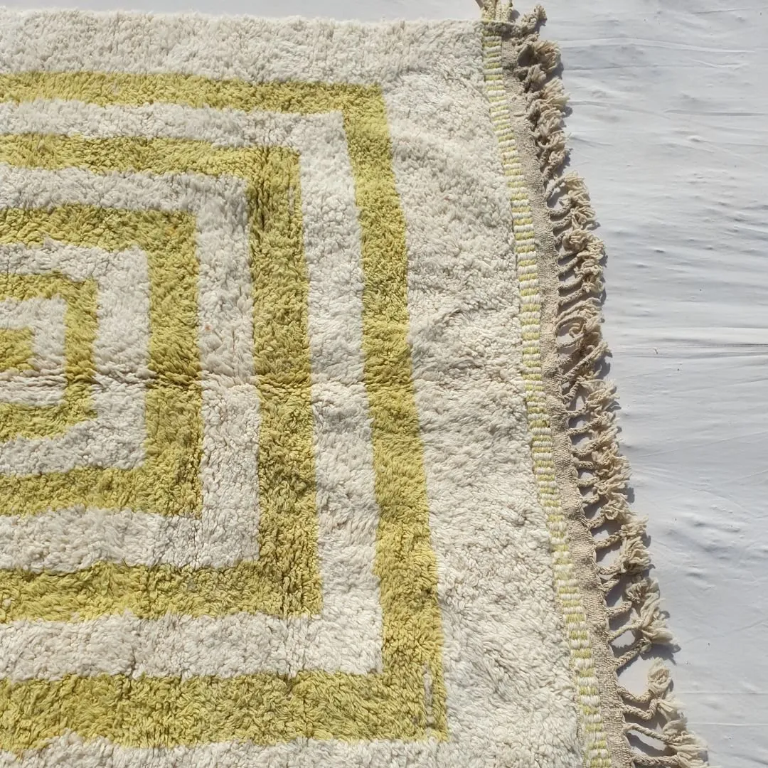 Biria | Beni Ourain 6x10 Moroccan Rug Ultra Soft | Handmade Berber Wool Carpet | 6'89x10'24 Ft | 210x312 cm