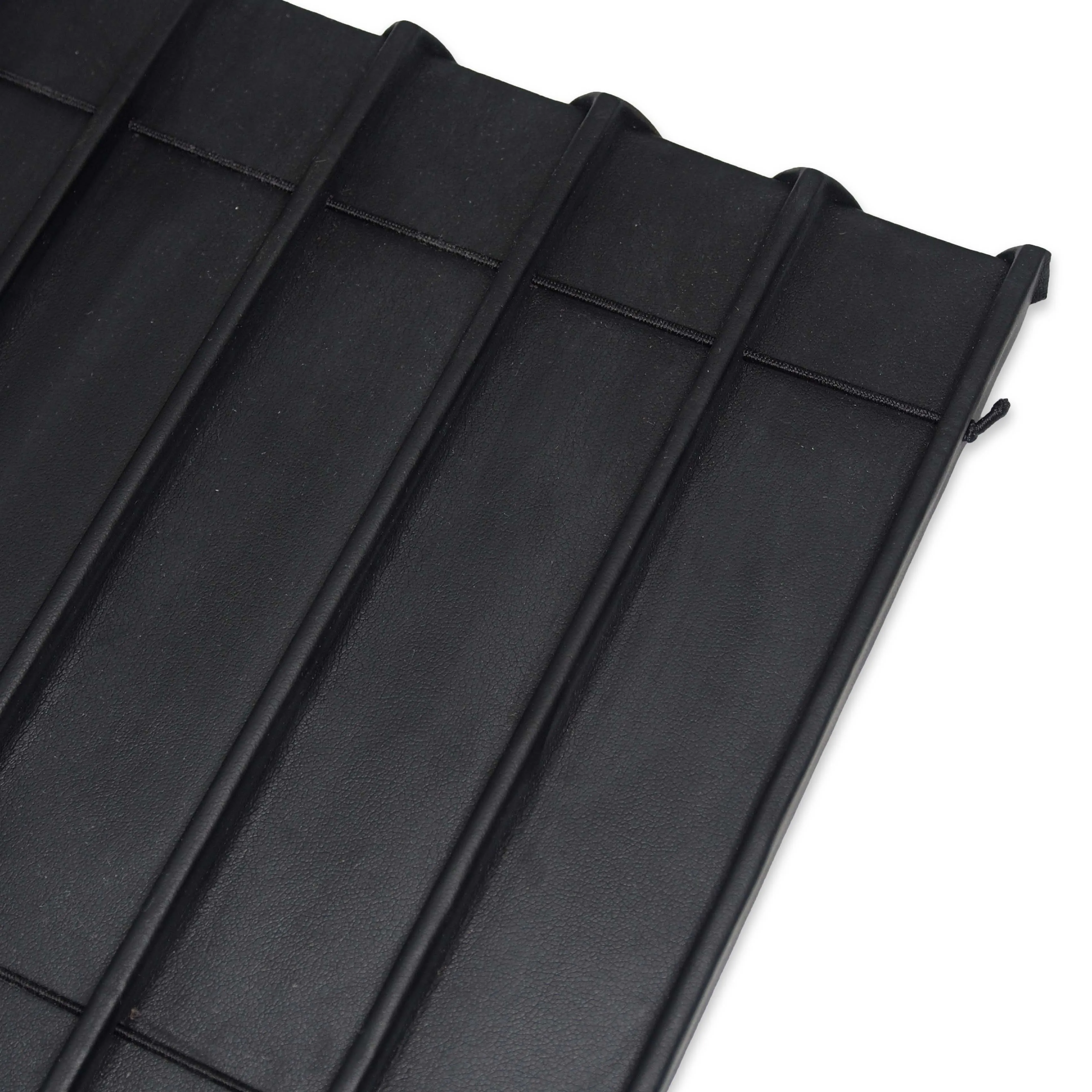 Black Leatherette 10 Section Deluxe bracelet insert with elastic fasteners