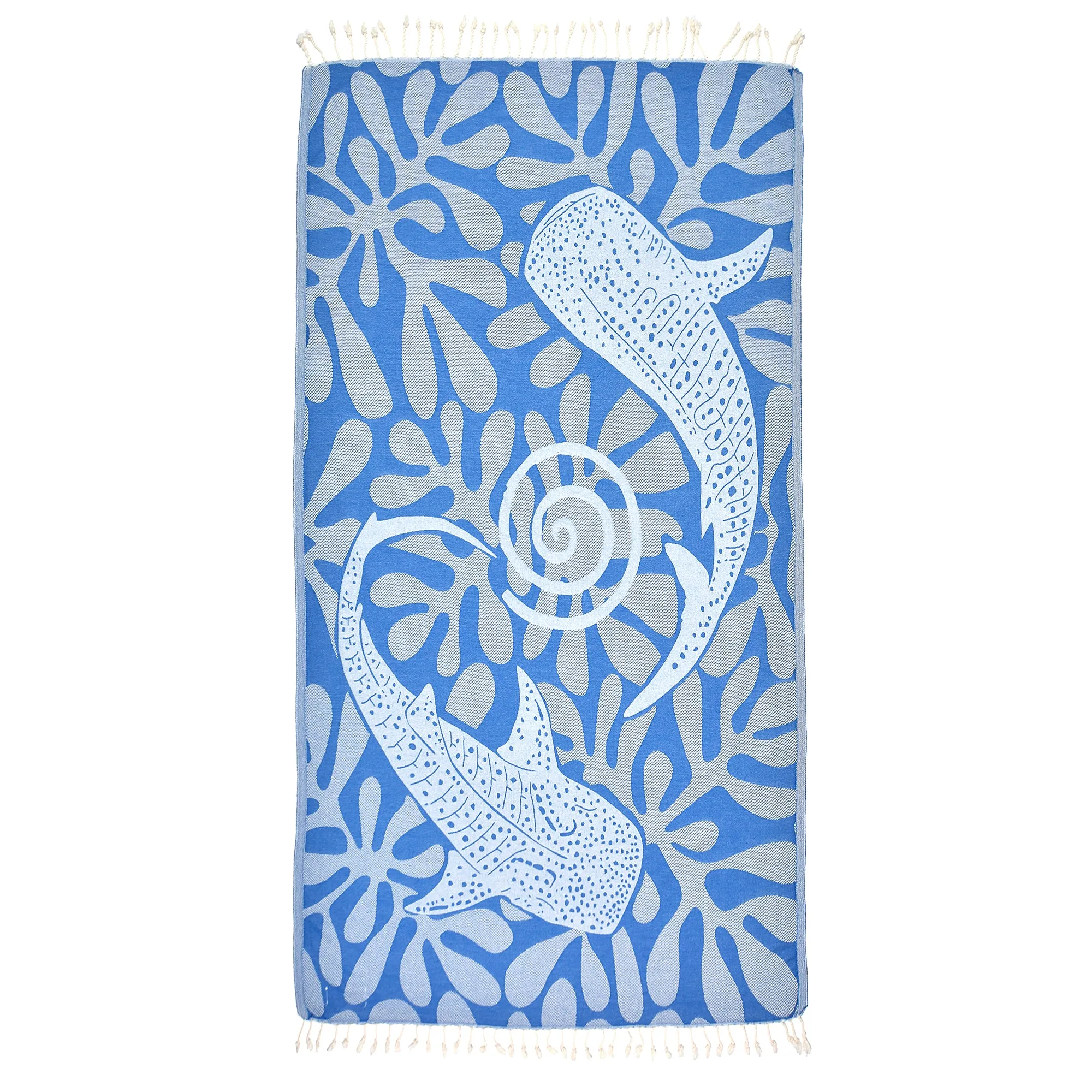 Blue Whale Peshtemal Pure Cotton Throw Blanket
