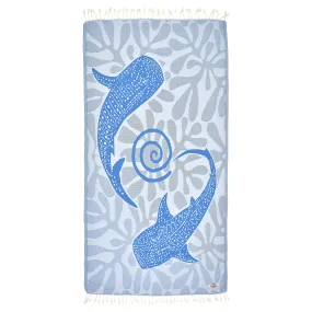 Blue Whale Peshtemal Pure Cotton Throw Blanket