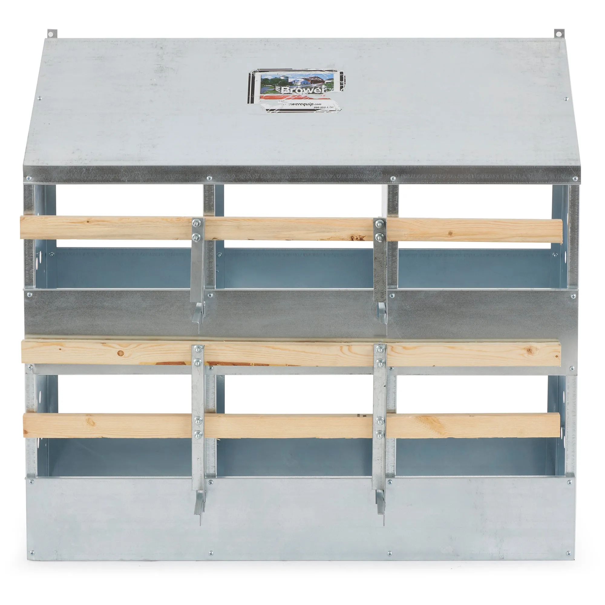Brower 406B Galvanized Steel 6 Hole 30 Bird Poultry Nest Chicken Brooding Box